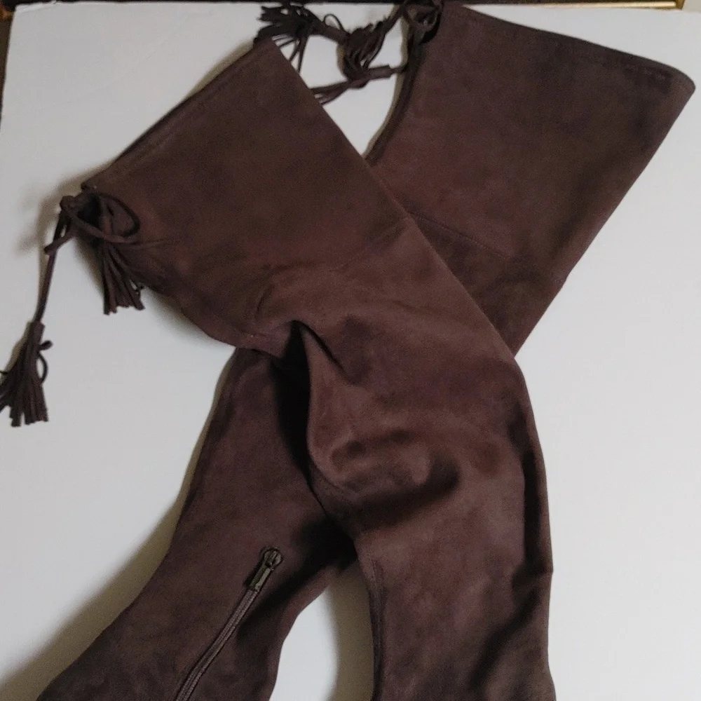 Marc Fisher Taupe Thigh High Boots Size 7M